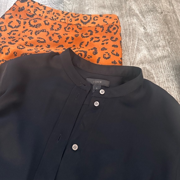 J Crew Ashton 100% Silk Button Down Blouse Shirt Bodysuit Size 0 - Picture 5 of 16